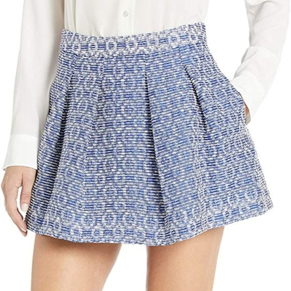 Ramy Brook skirt blue Gia striped pleated mini white